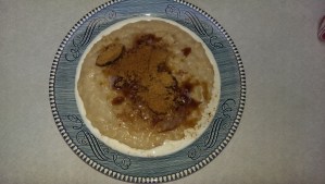 The finished product with brown sugar, cinnamon and cream!